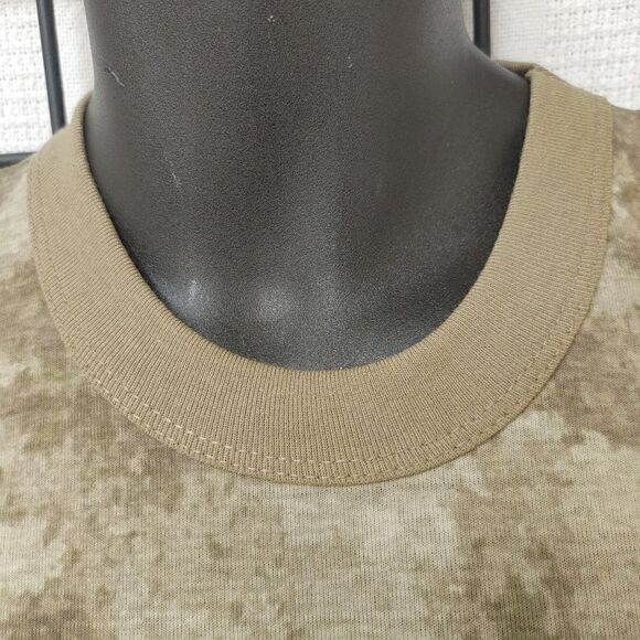 ROTHCO MEN'S BROWN  CAMOFLAGE T SHIRT WITH CONTRASTING KNIT COLLAR. - Picture 3 of 7